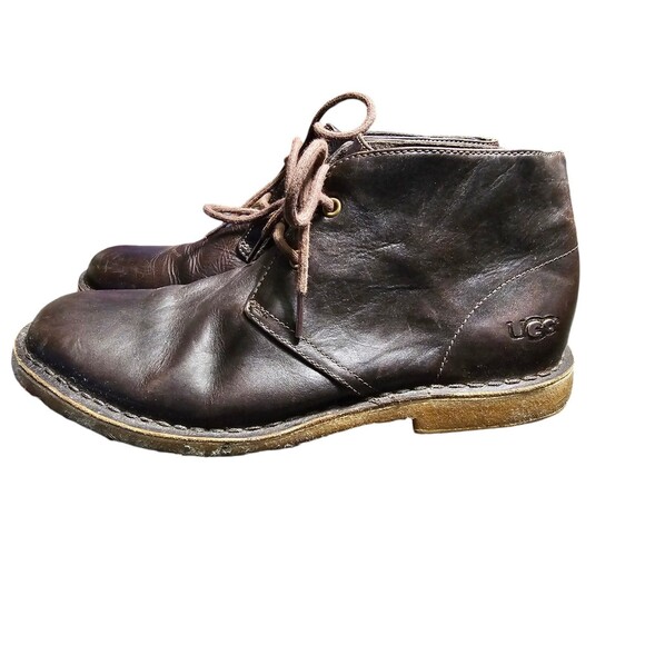 Ugg Mens Boots Leighton Dark Brown Leather Chukka Size 9 US 3275 main image 5